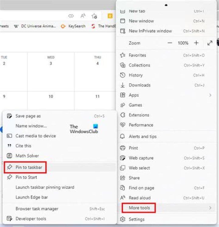 Can you pin Google calendar to taskbar?