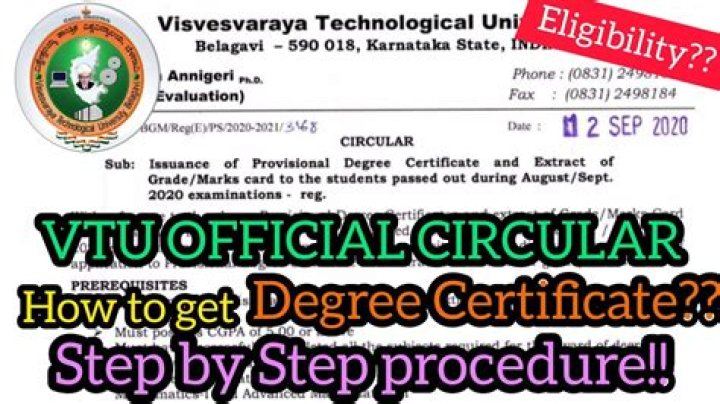 How can I get Vtu provisional certificate in Bangalore?