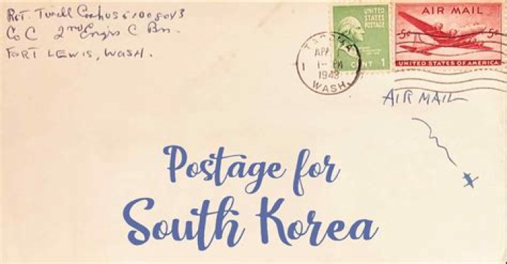How many stamps do I need to send a letter to South Korea?