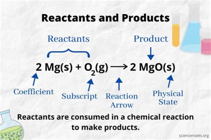 What are reactants and products in a chemical equation?