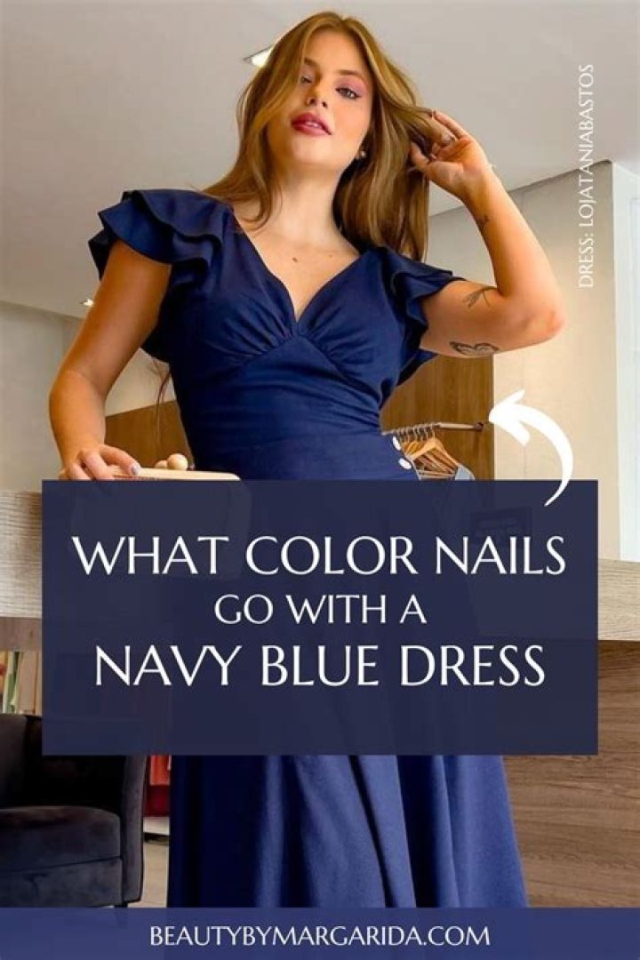 What color nails should I get with a navy blue dress?