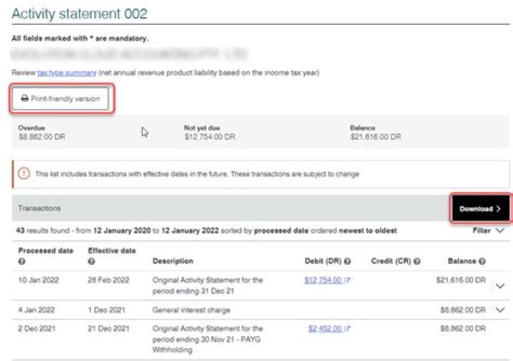 What does Issued mean on ATO?
