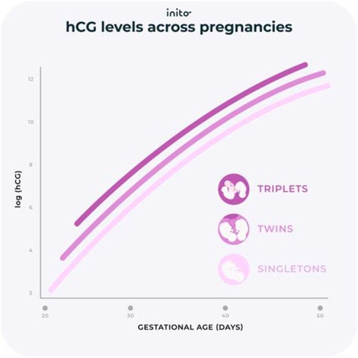 What is hCG level for twins at 4 weeks?