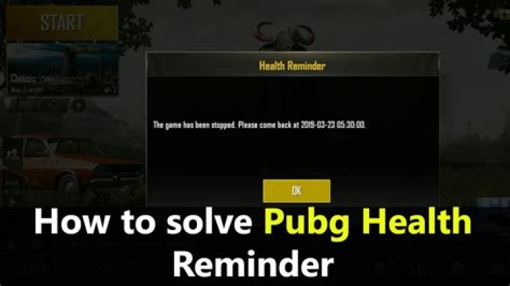 What is PUBG health reminder?